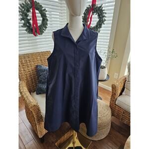 Tuckernuck Navy Blue Sleeveless Charlie Shirt Dress Stretch Women's Size 2XL